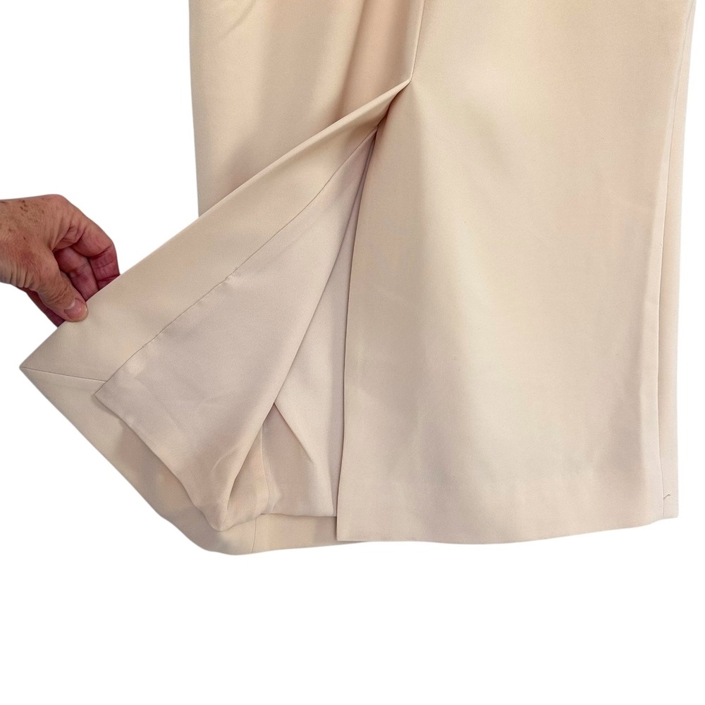 Alexis Fraser Wrap Midi Dress Ivory Belted Long Sleeve Cocktail NWT Womens M - Picture 11 of 13